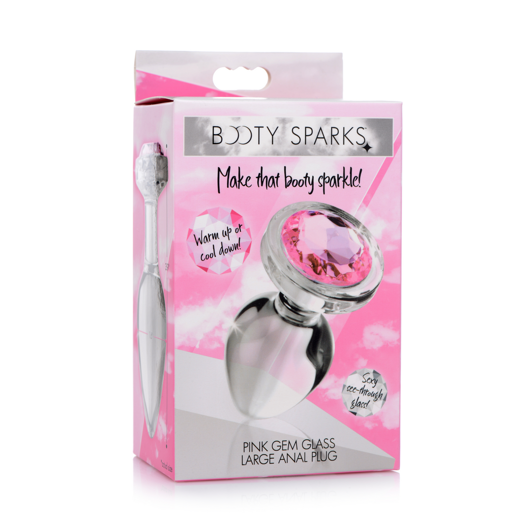 Bouchon anal en verre - Pink Gem - Large