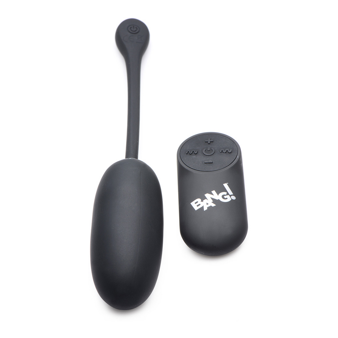 Vibrating egg Plush 28 functions – remote control, black | XR Brands