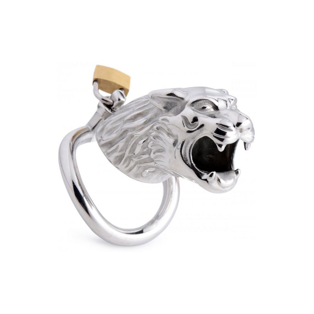 Dispositivo di castità Tiger King Lockable Cage – argento | XR Brands