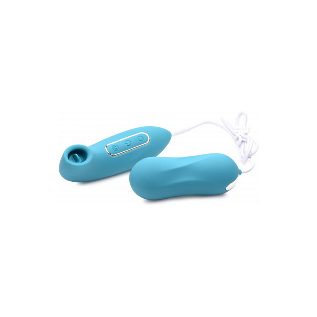 Clitoral stimulator Entwined Thumping Licking 3 functions – blue | XR Brands