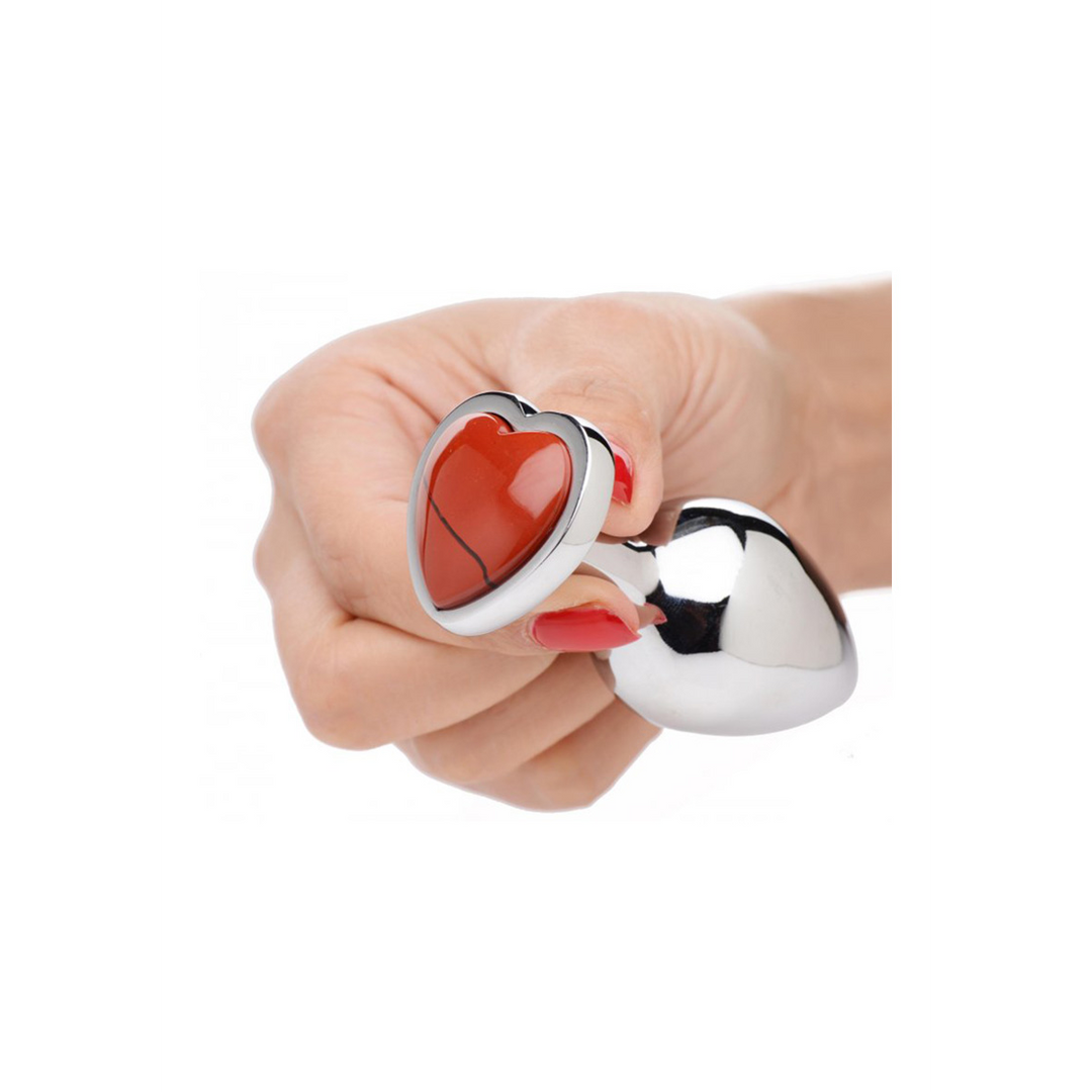 Butt plug Jasper Heart 8.4 cm – jewelled, red | XR Brands