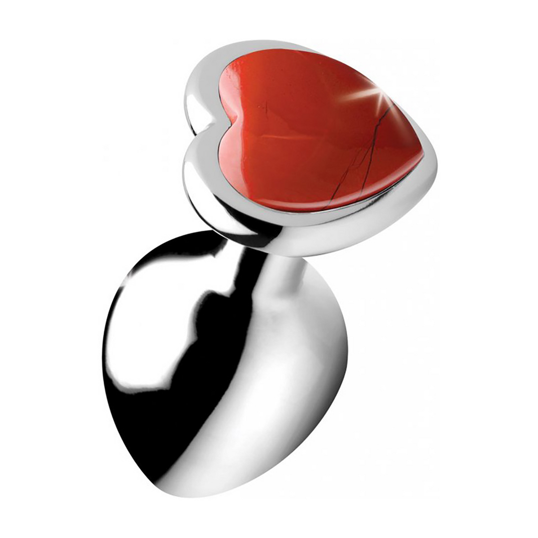 Butt plug Jasper Heart 8.4 cm – jewelled, red | XR Brands