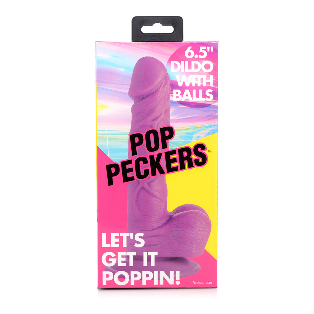 POP - Godemichet avec Testicules - 6.5 / 16.5 cm