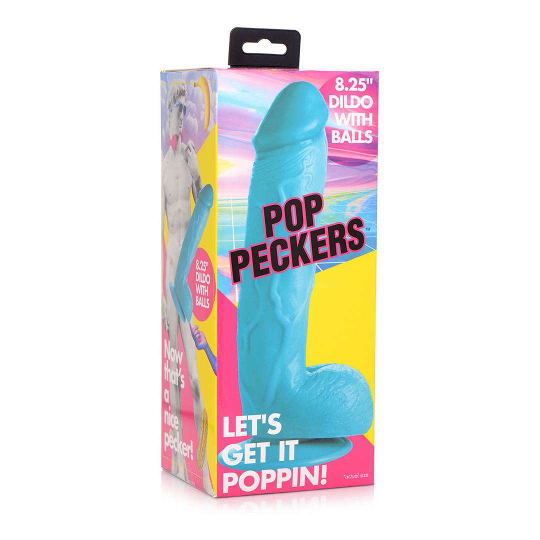 POP - Godemichet avec Testicules - 8.25 / 21 cm