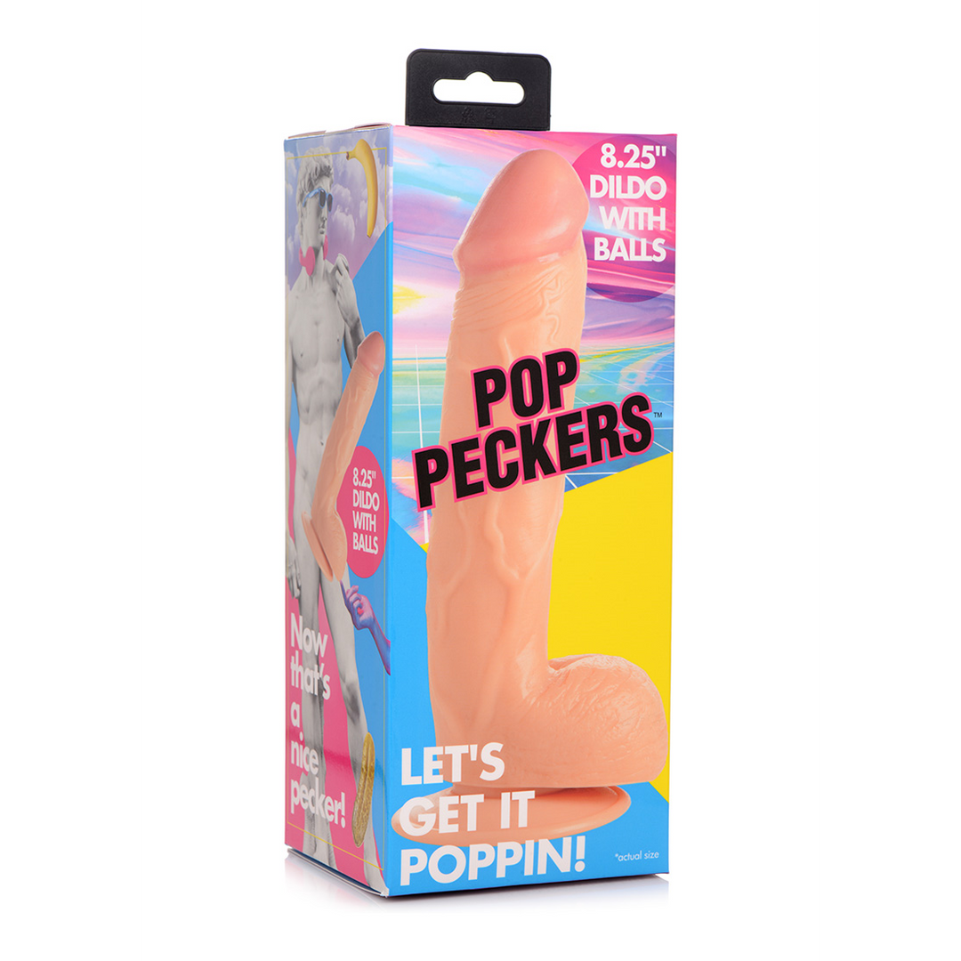 POP - Godemichet avec Testicules - 8.25 / 21 cm