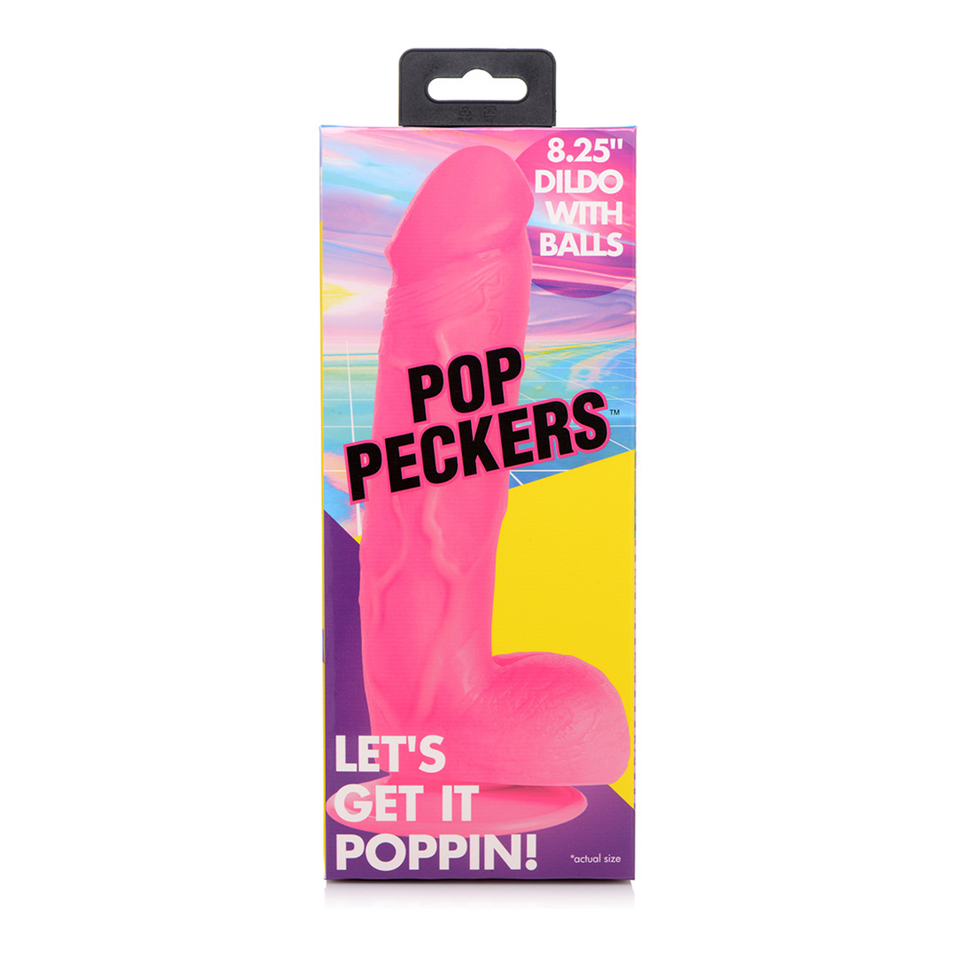 POP - Godemichet avec Testicules - 8.25 / 21 cm