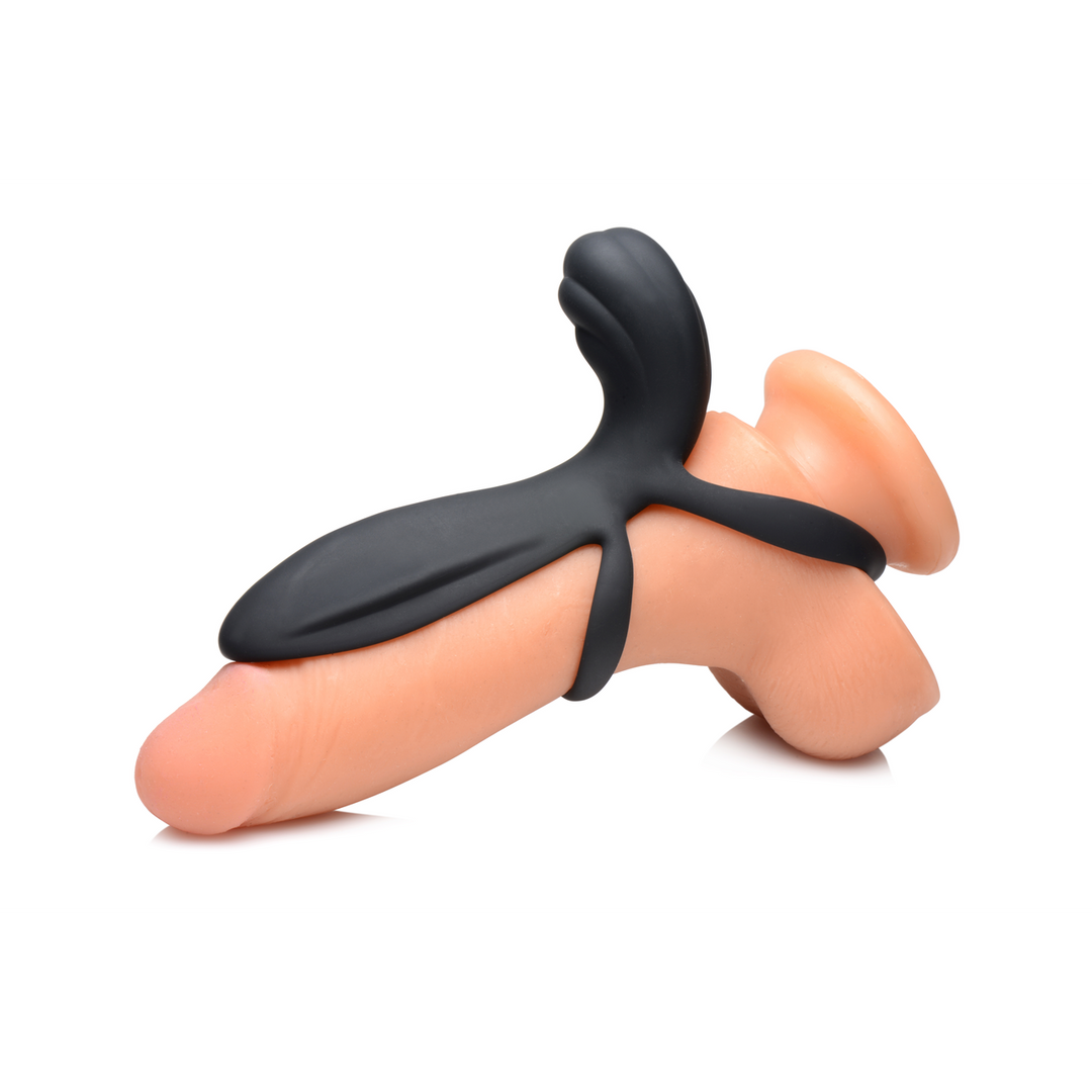 Gaine de pénis 8 fonctions – rechargeable, avec télécommande, noire | XR Brands