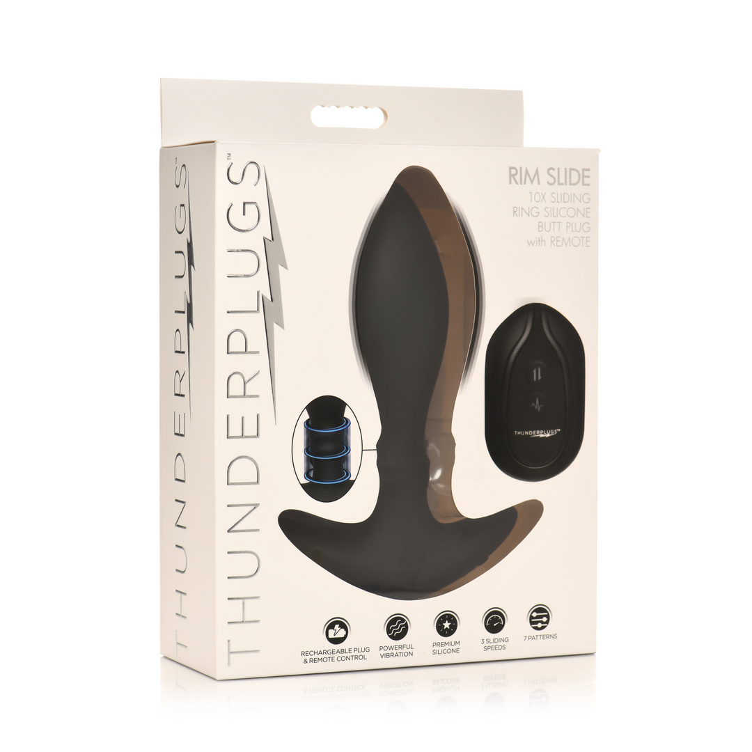 Rim Slide - Plug anal glissant en silicone avec anneau - Noir