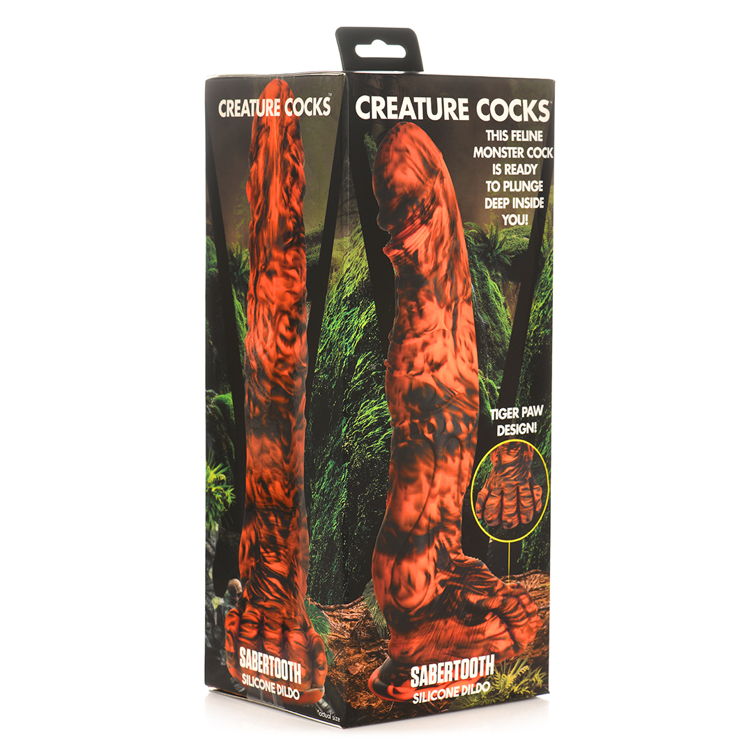 Sabretooth - Godemiché en silicone - Orange/Noir