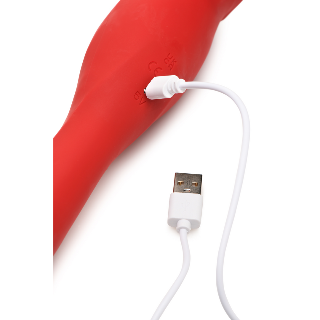 Vibratore classico Kiss and Tell Pro Ended Kissing 7 funzioni – doppio, rosso | XR Brands