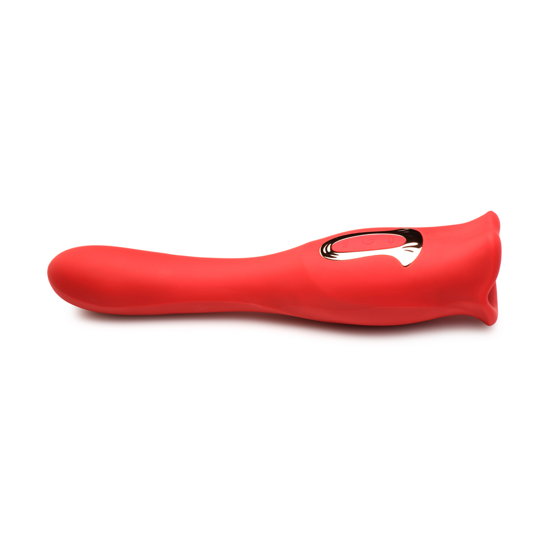 Vibratore classico Kiss and Tell Pro Ended Kissing 7 funzioni – doppio, rosso | XR Brands