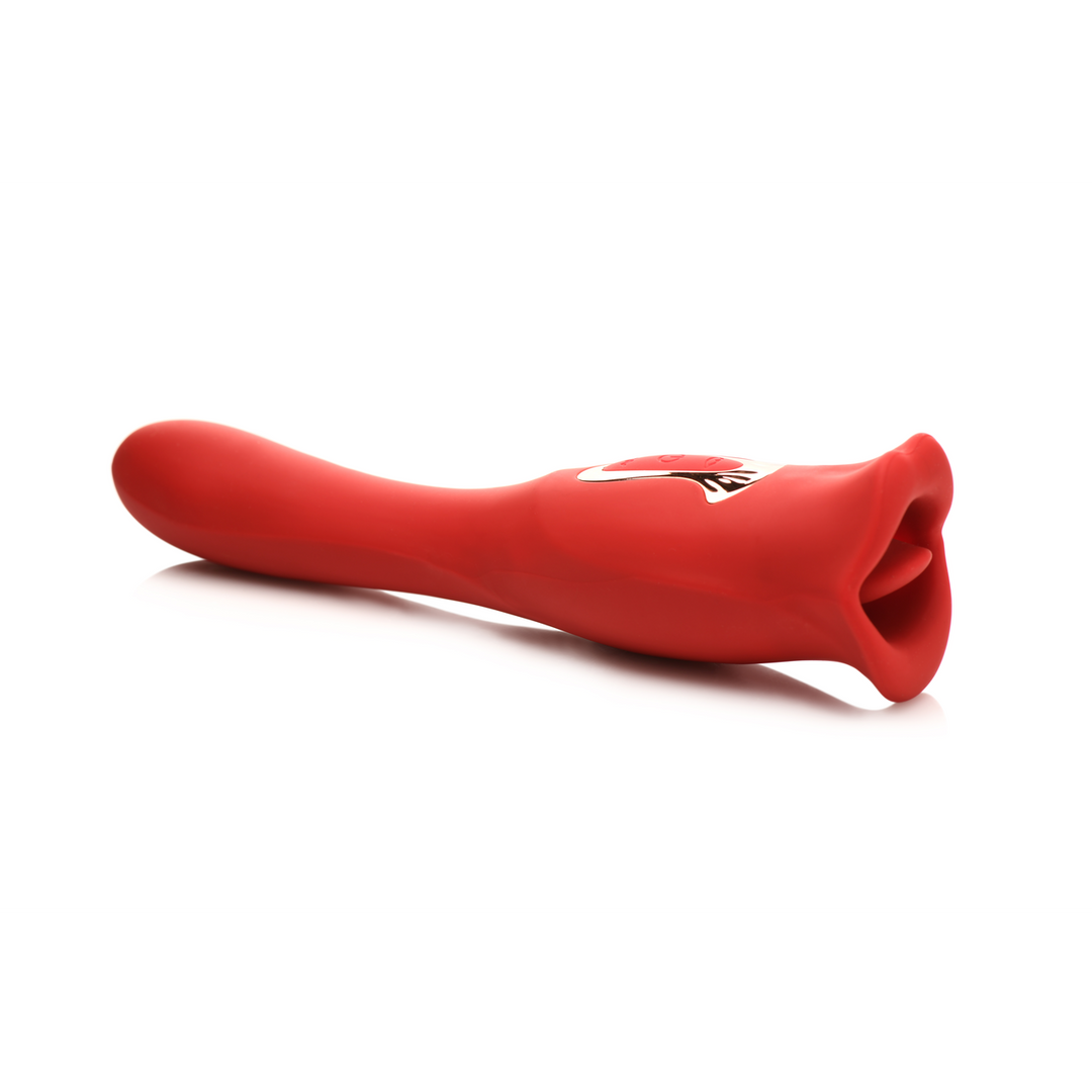 Vibratore classico Kiss and Tell Pro Ended Kissing 7 funzioni – doppio, rosso | XR Brands