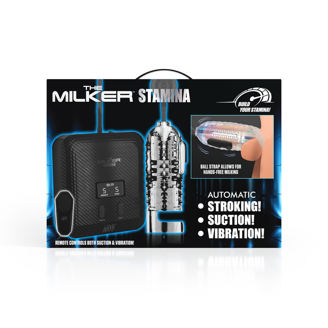 Masturbador Milker Stamina Automatic Stroker 7 funções – com ventosa, transparente | XR Brands