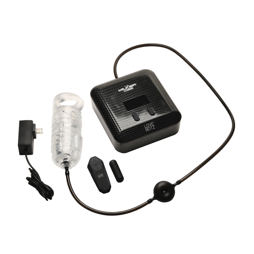 Masturbador Milker Stamina Automatic Stroker 7 funções – com ventosa, transparente | XR Brands