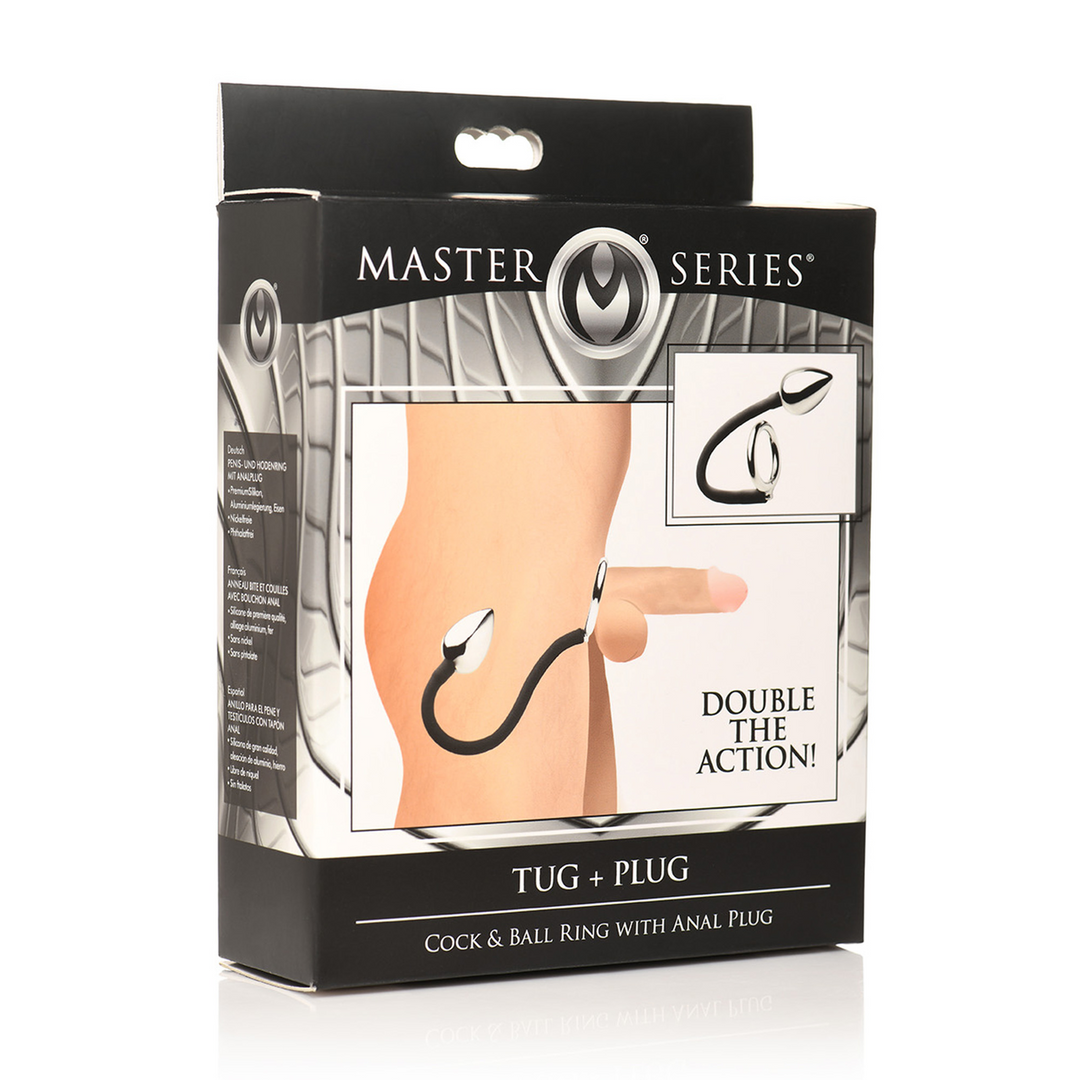 Tug and Plug - Anneau pénien et testiculaire avec plug anal
