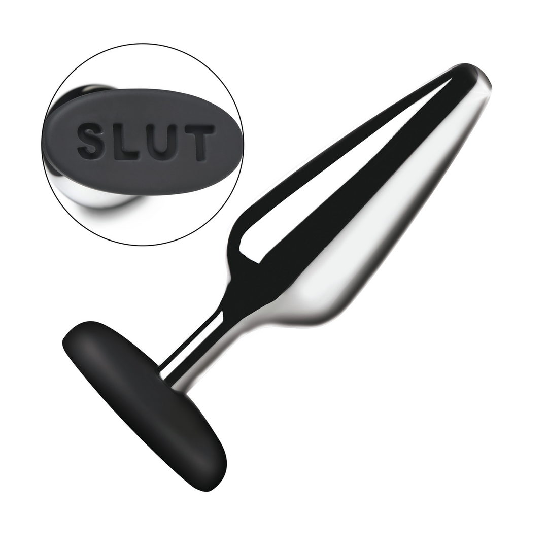 Plug anal Slut 13 cm – prateado | XR Brands