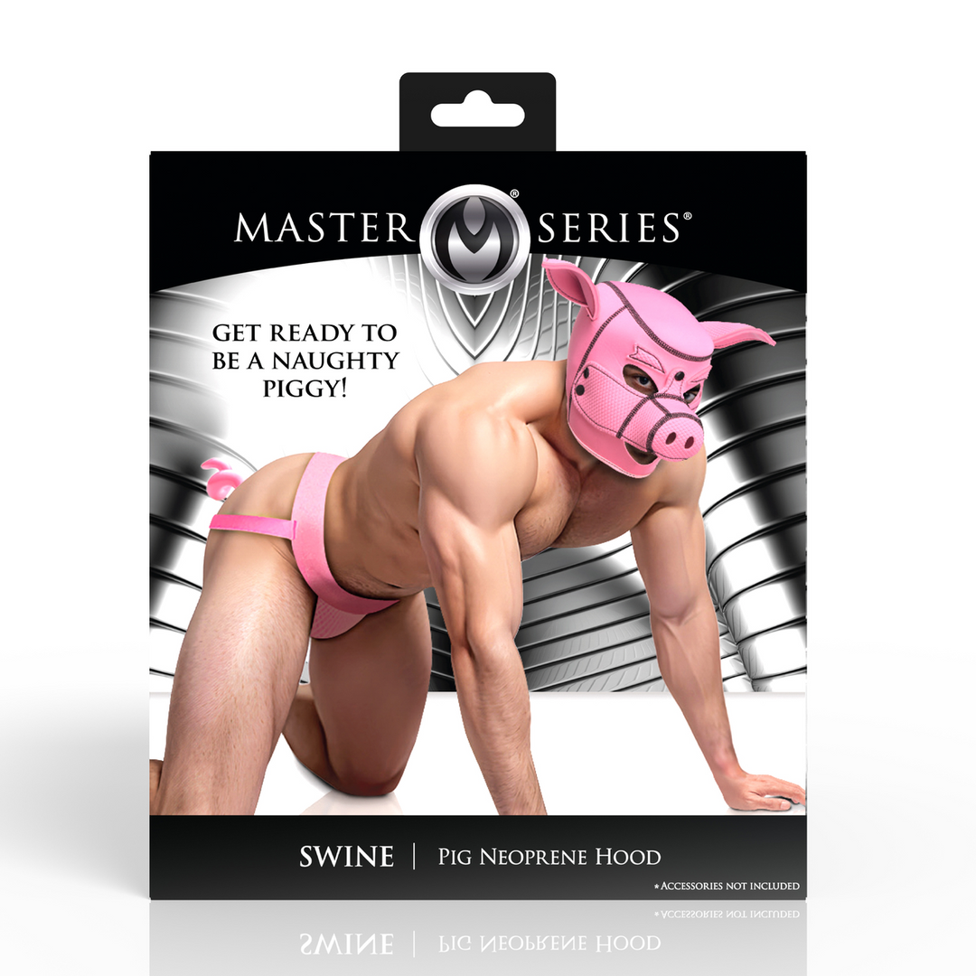 BDSM kellék Swine Pig Neoprene Hood – rózsaszín | XR Brands