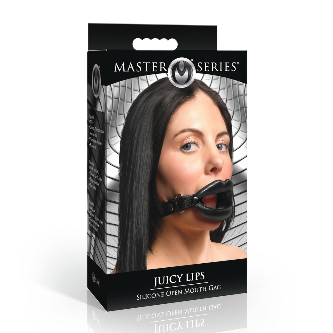 Juicy Lips - Bâillon bouche ouverte en silicone - Noir