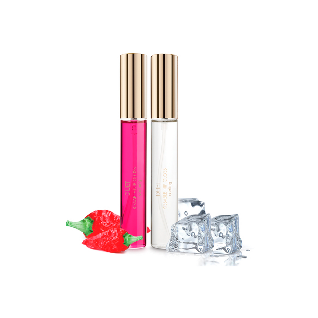 Brillant à lèvres Kissable Nip - Effet rafraîchissant et chauffant - 2 pièces de 11,8 ml