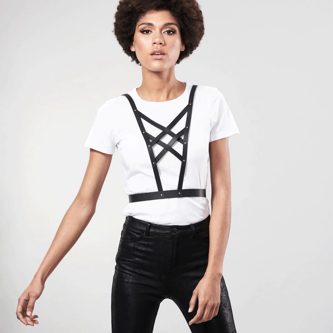 Strap-on harness Cross Cleavage – black | Bijoux Indiscrets