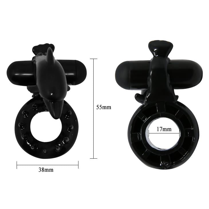 Anello fallico – vibrante, nero BI-010133-2 | Baile