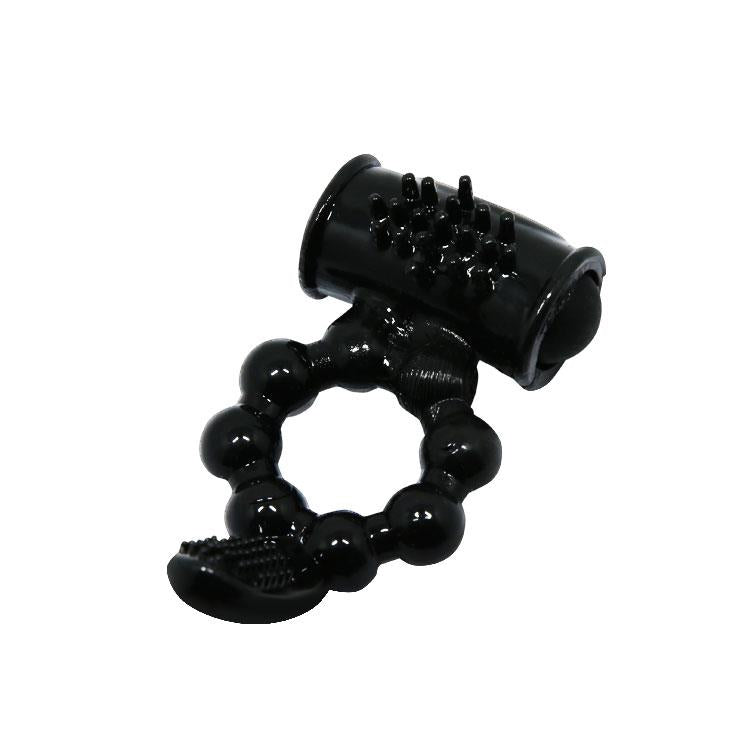 Anello fallico – vibrante, nero BI-014075-1 | Pretty Love