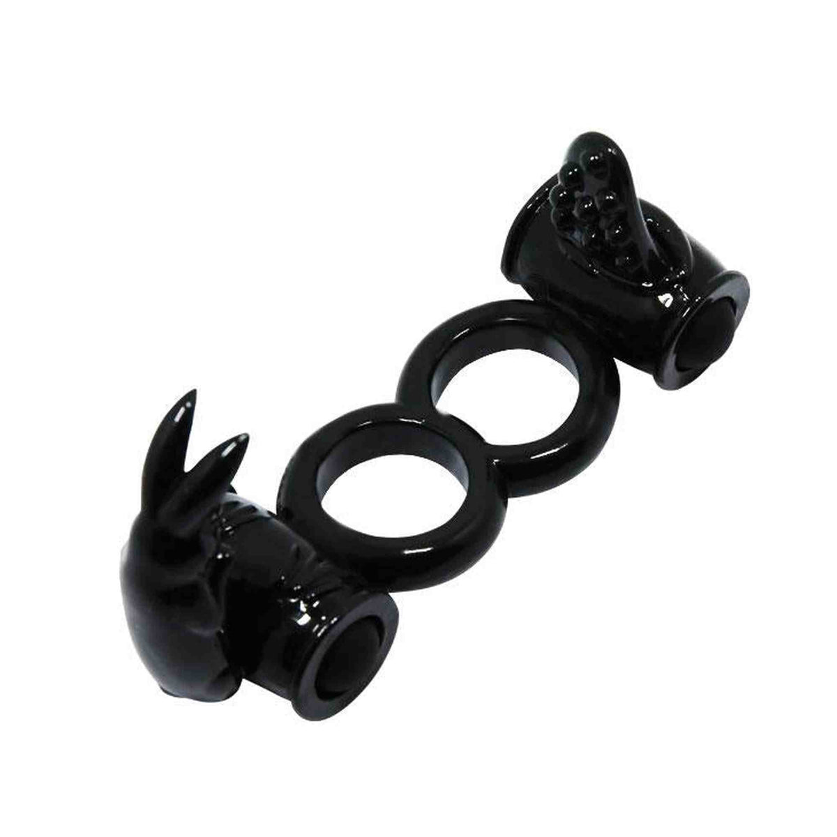 Anillo para el pene – vibrador, doble, negro | Baile