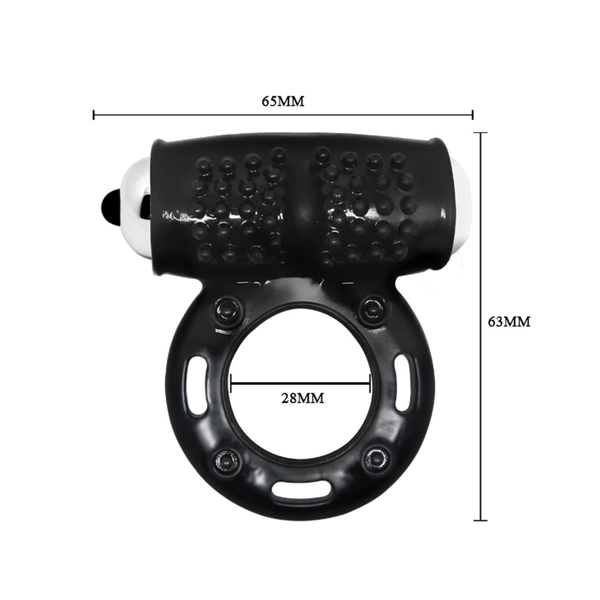 Anello fallico Powet 10 funzioni – vibrante, nero | Baile