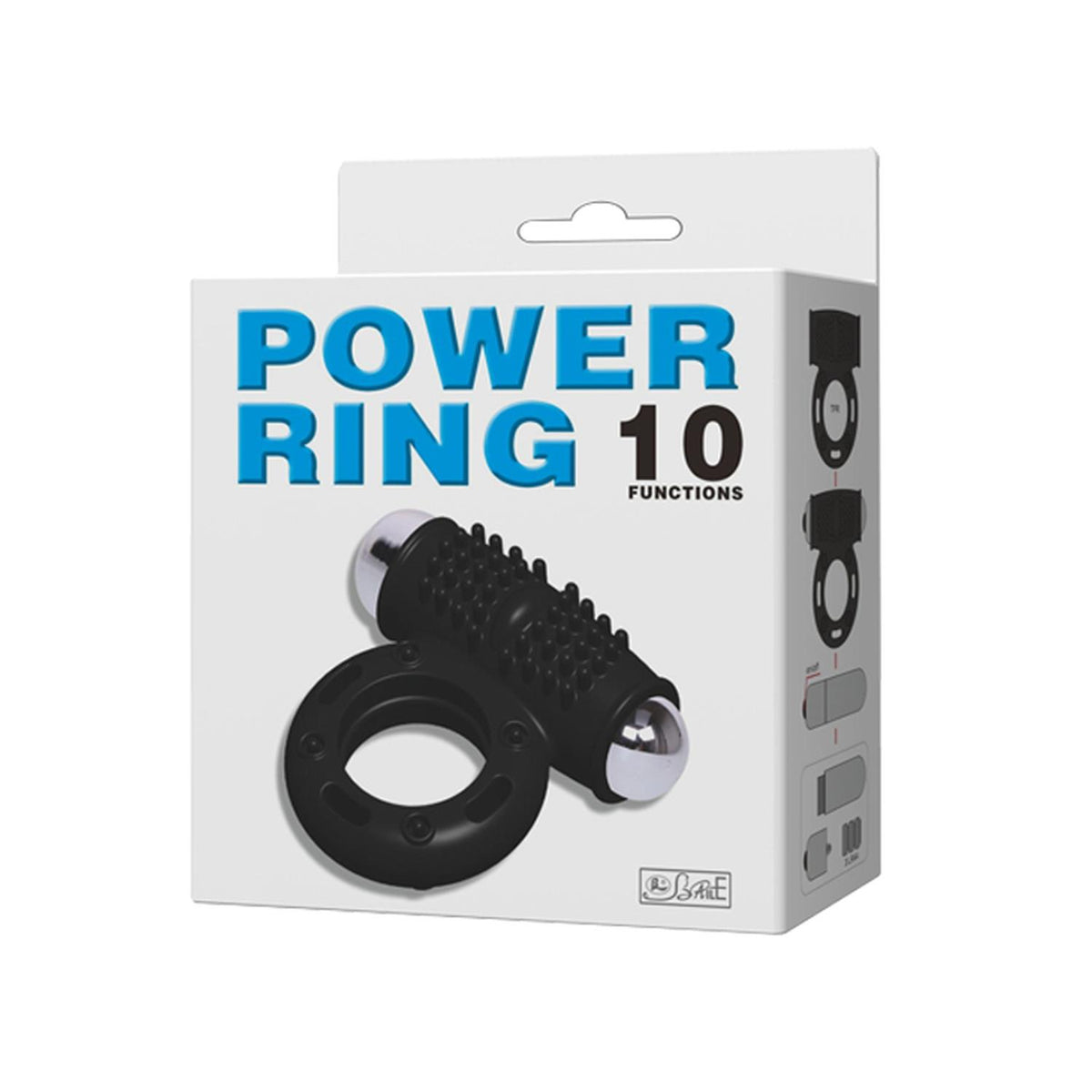Anello fallico Powet 10 funzioni – vibrante, nero | Baile