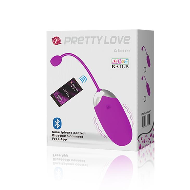 Vibrating egg Abner 12 functions – app-controlled, rechargeable, fuchsia | Pretty Love
