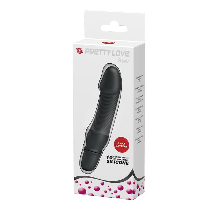 Mini vibratore Stev 10 funzioni – nero | Pretty Love