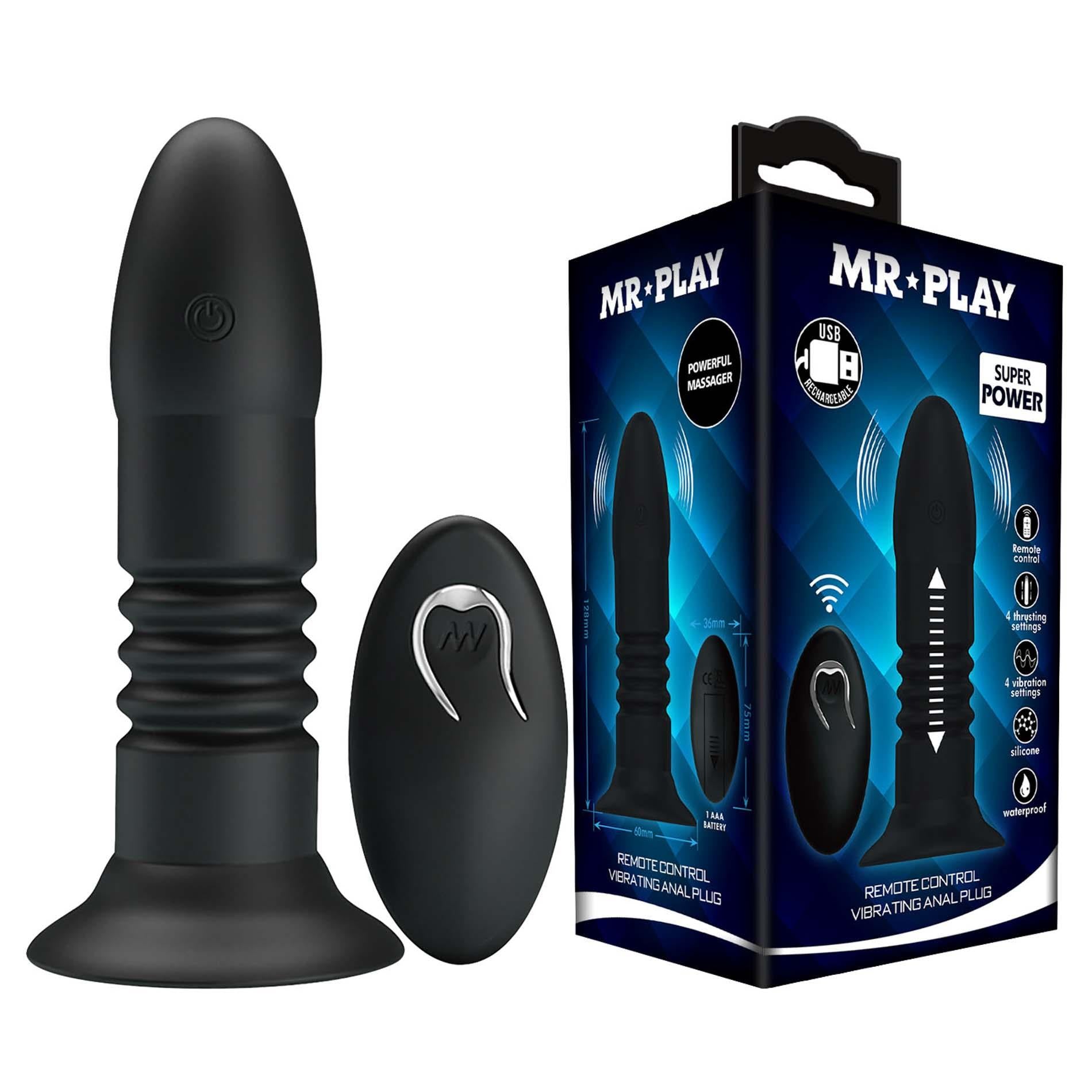 MR PLAY - PLUG ANAL VIBRANT 4 vibrations 4 poussées Télécommande