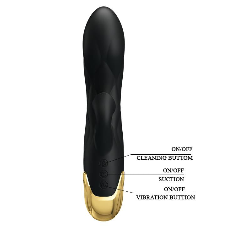 Vibromasseur rabbit Liberators Royal 7 fonctions – rechargeable, noir | Pretty Love