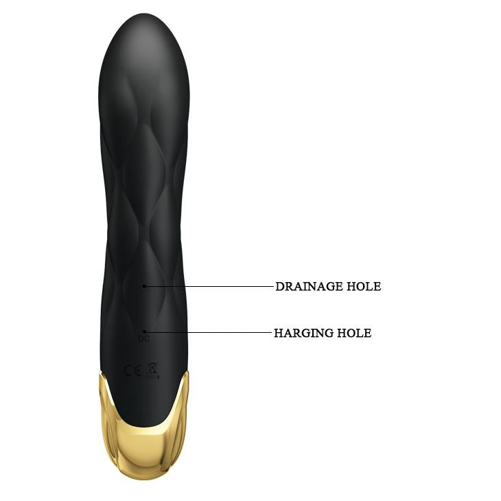 Vibromasseur rabbit Liberators Royal 7 fonctions – rechargeable, noir | Pretty Love