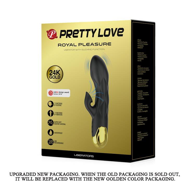 Vibromasseur rabbit Liberators Royal 7 fonctions – rechargeable, noir | Pretty Love