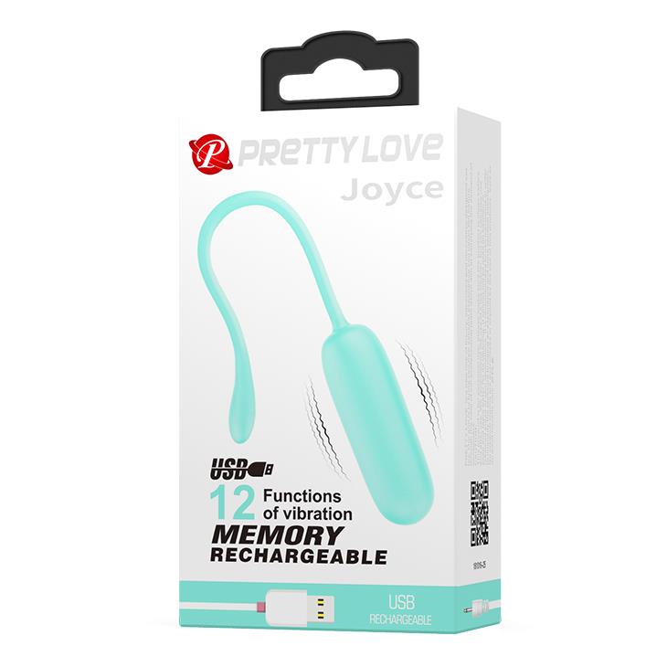 Ovo vibratório Joyce Memory 12 funções – recarregável, azul claro | Pretty Love