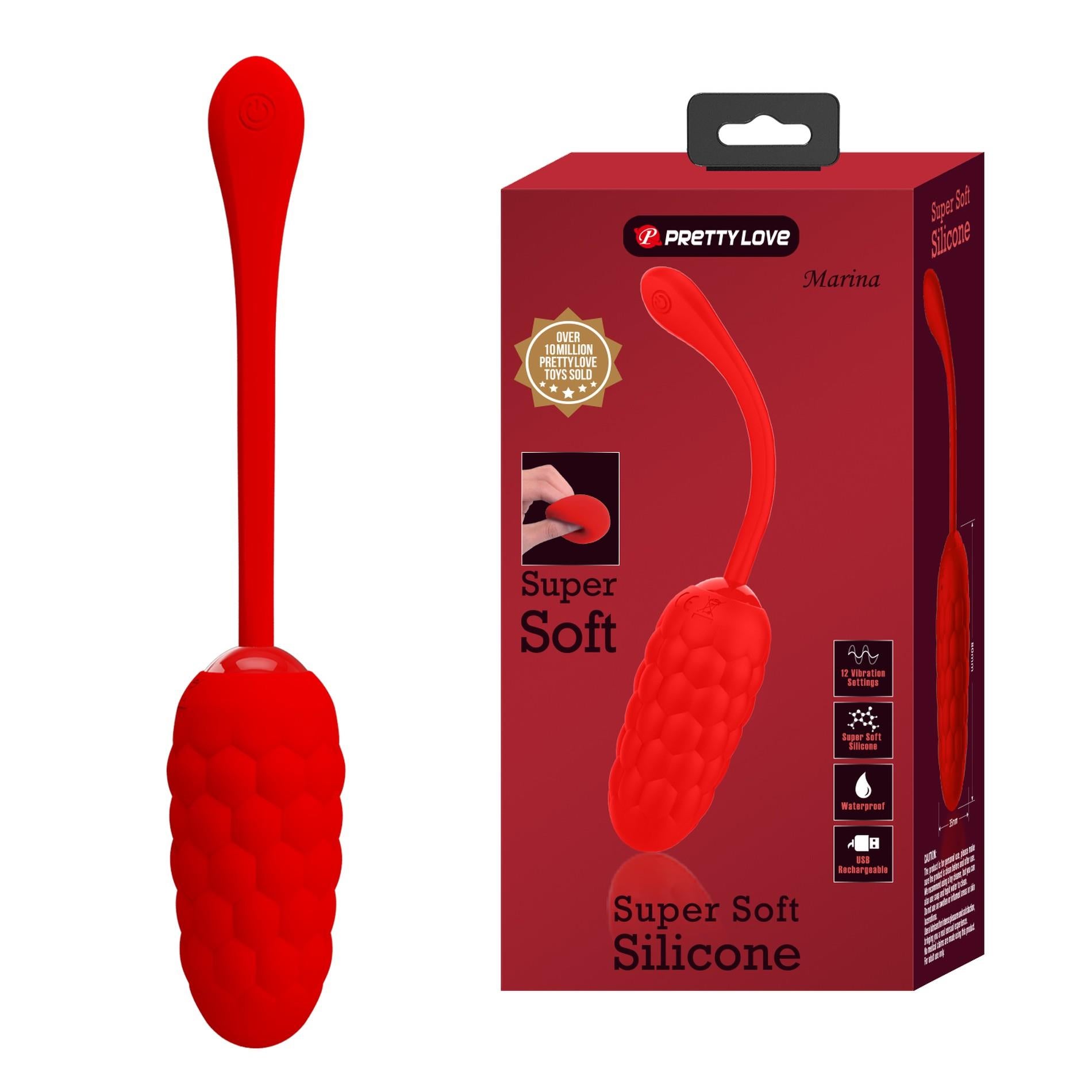 PRETTY LOVE - MARINA EGG Rouge 12 fonctions de vibration