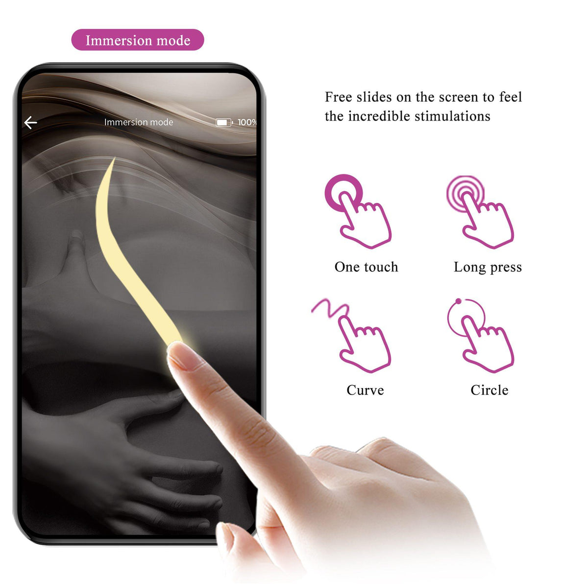 Vibromasseur spécial Baird Mobile distance 12 fonctions – contrôlé par appli, rechargeable, prune | Pretty Love