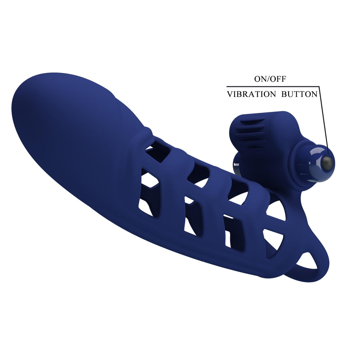 Guaina per il pene 10 funzioni – vibrante, blu | Pretty Love
