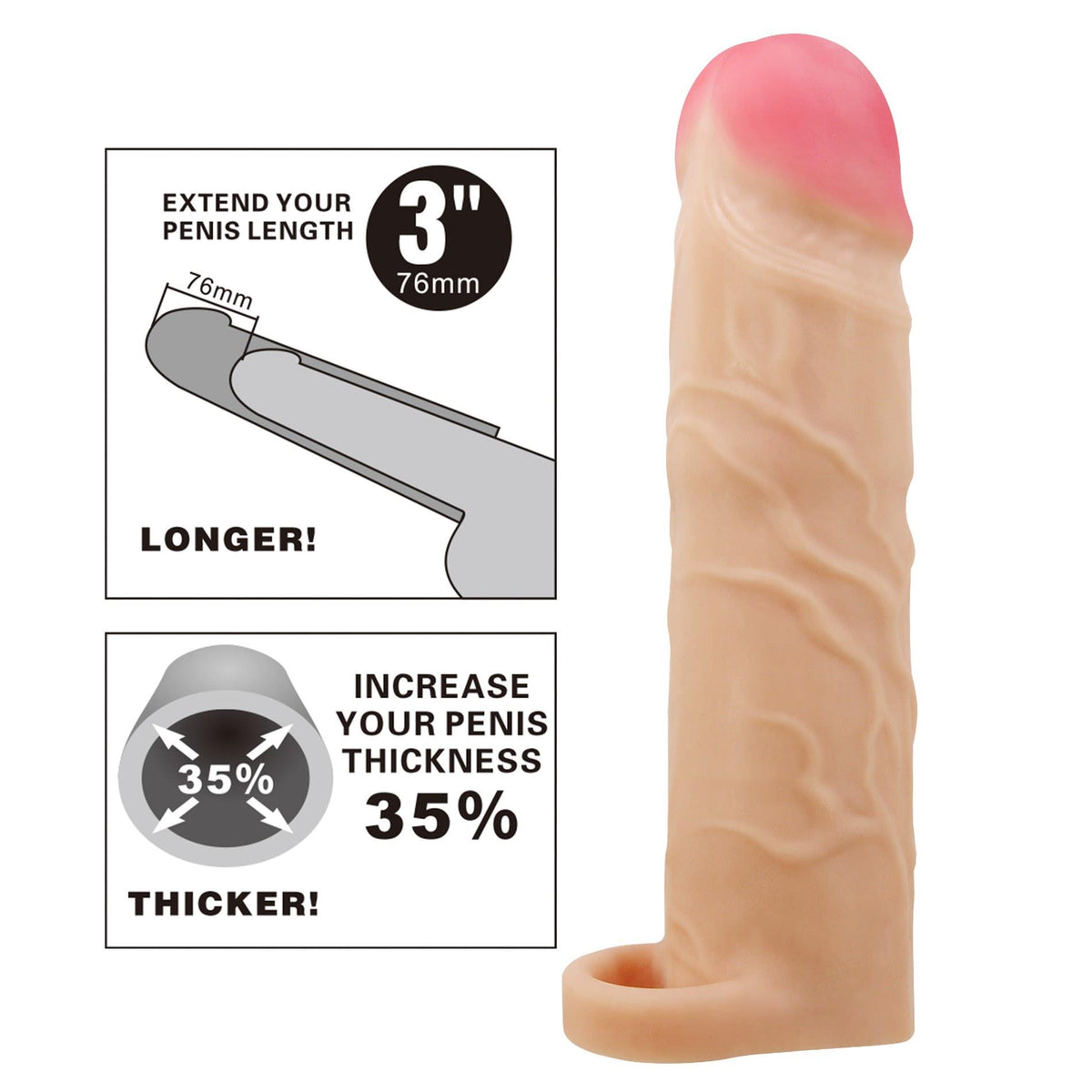 Guaina per il pene Gerd Extend lenghth 3 – nude | Pretty Love
