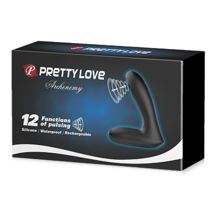 Prostate massager Archenemy 12 Pulsations 12 functions – rechargeable, vibrating, black | Pretty Love