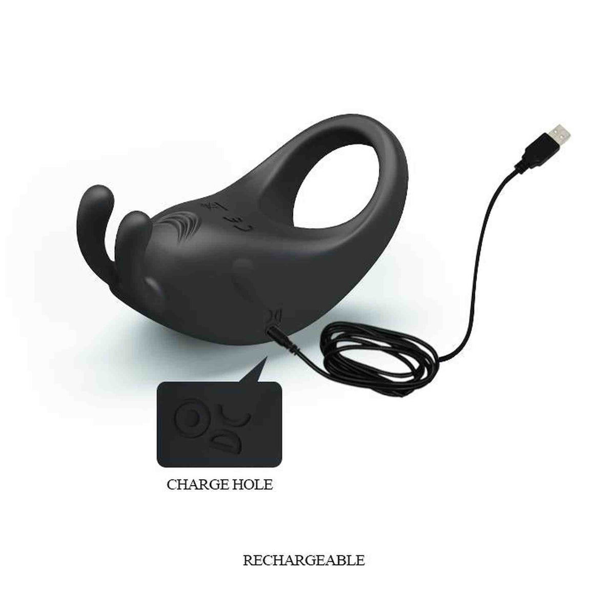 Vibratore rabbit 7 funzioni – ricaricabile, nero | Pretty Love
