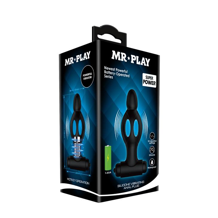 Plug anale 10 funzioni – vibrante, nero | Mr. Play