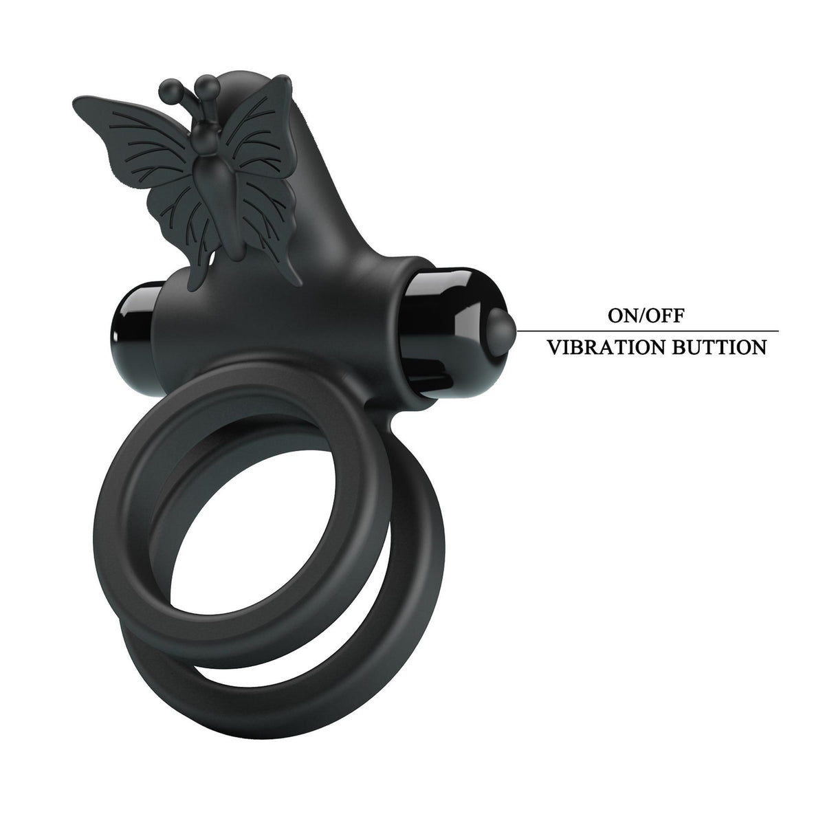 Cock ring IX 10 functions – vibrating, black | Pretty Love