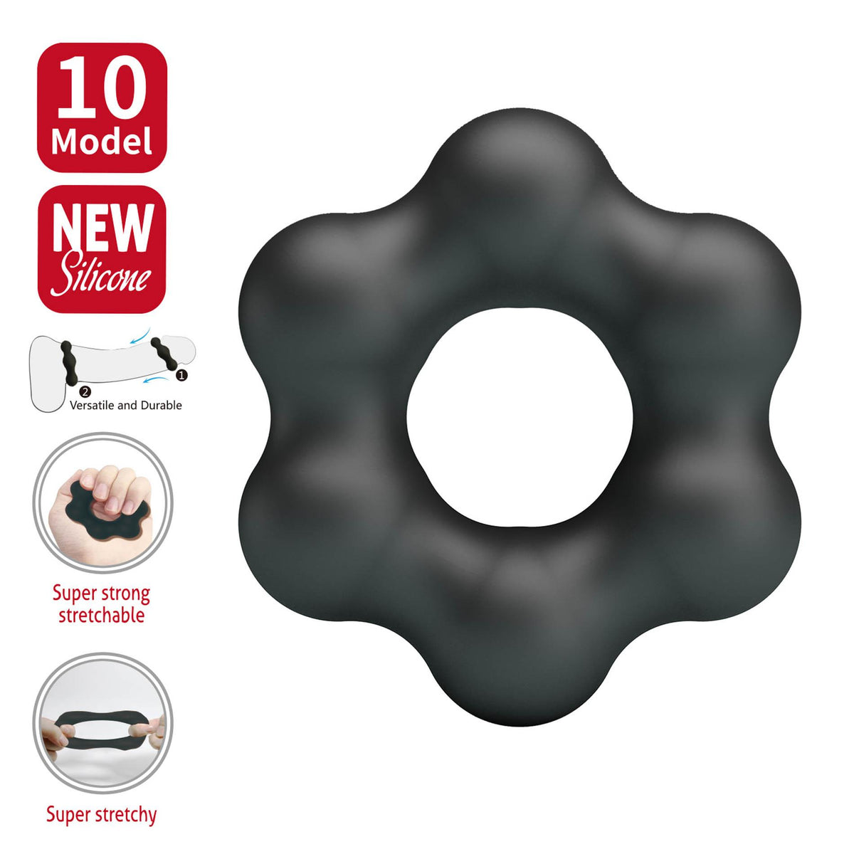 Anillo para el pene Clauzell – negro | Crazy Bull