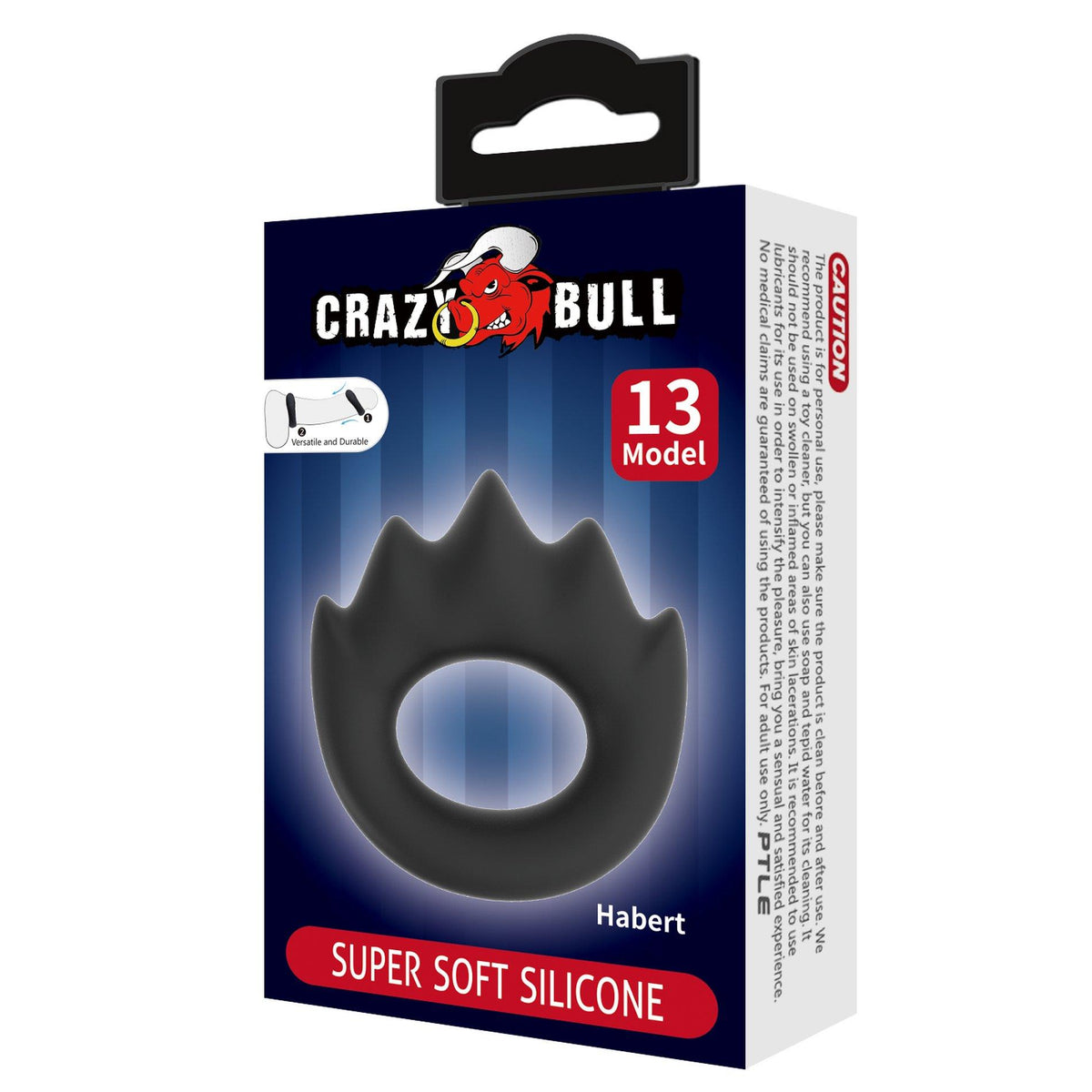 Anel peniano Habert – à prova de água, preto | Crazy Bull