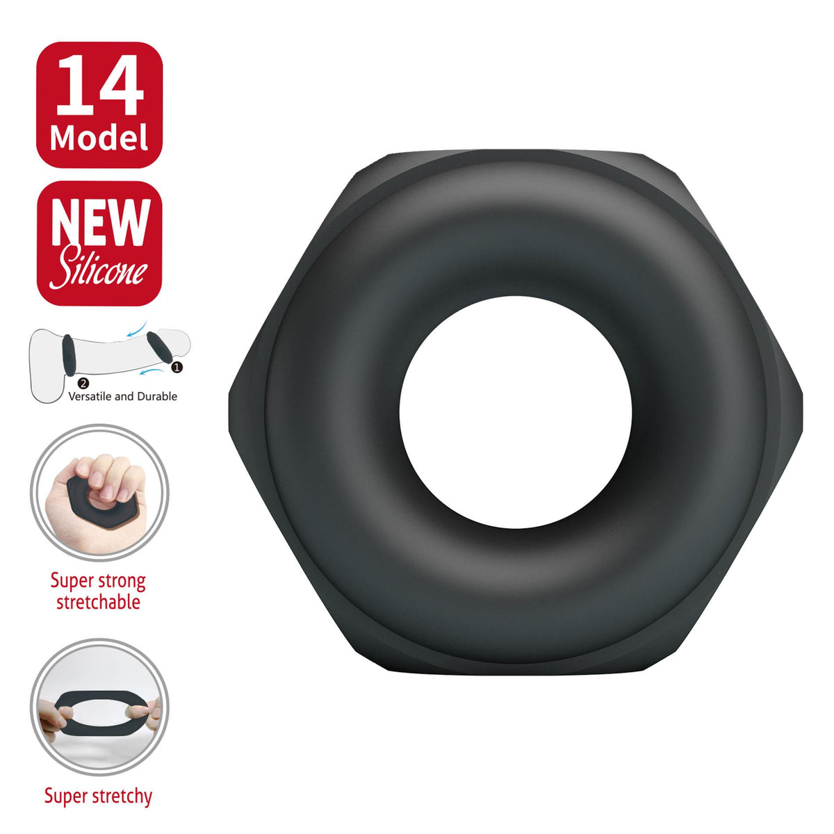 Anillo para el pene Jarvius – negro | Crazy Bull