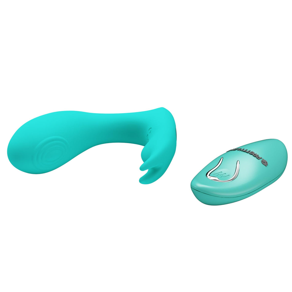 Vibromasseur spécial Idabelle 12 pulse wave 12 fonctions – avec télécommande, double, bleu clair | Pretty Love