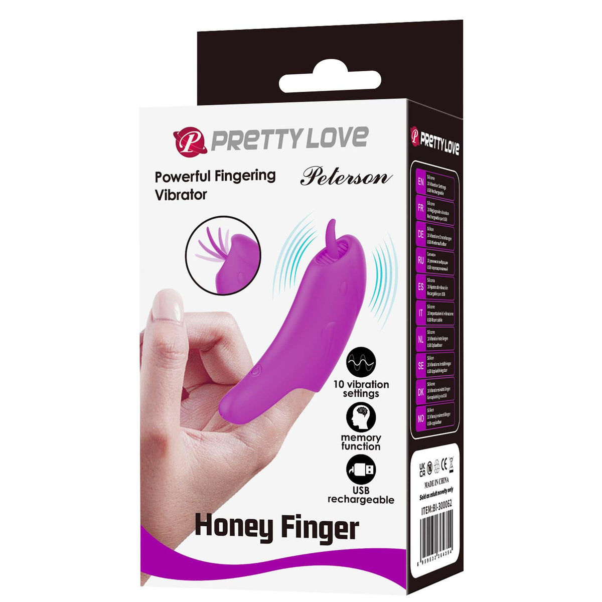 Vibratore da dito Peterson Honey – ricaricabile, vibrante, fucsia | Pretty Love