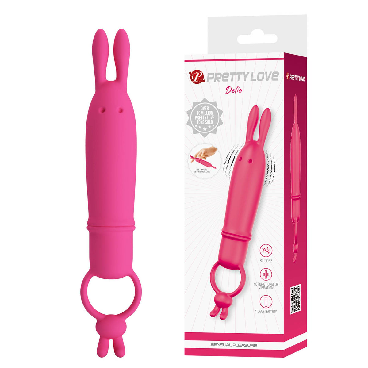 Mini vibratore Delia 16 cm – fucsia | Pretty Love
